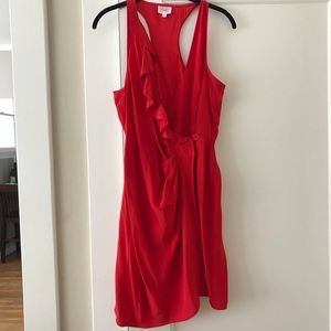 Stunning Red Parker Racerback 100% Silk Wrap Dress